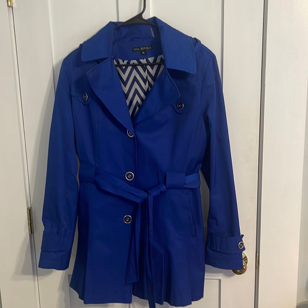 Via Spiga Blue Trench Coat
